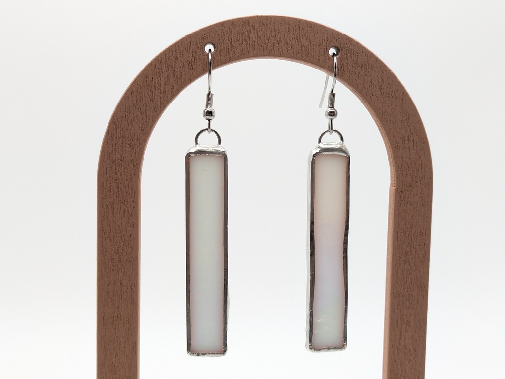 Classic White Stained Glass Earrings